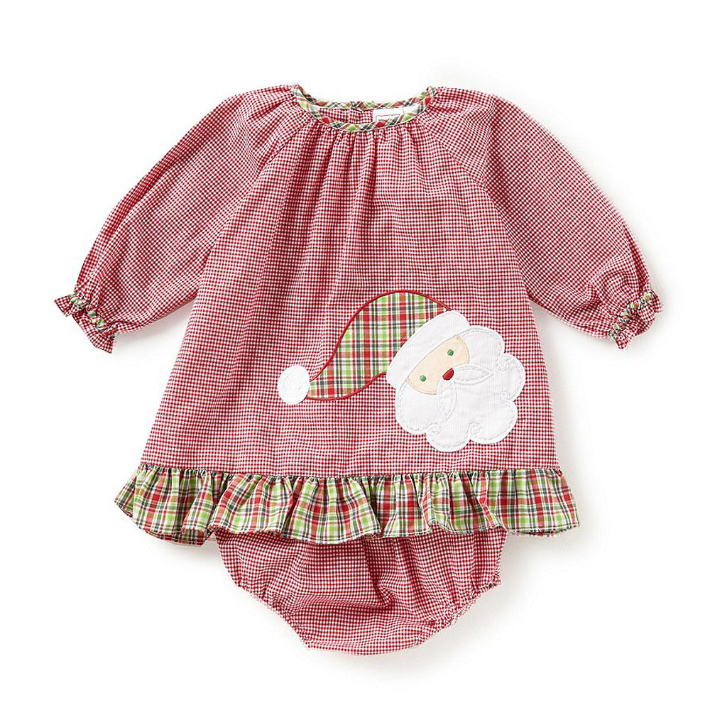 Baby Girl Red Gingham Santa Dress