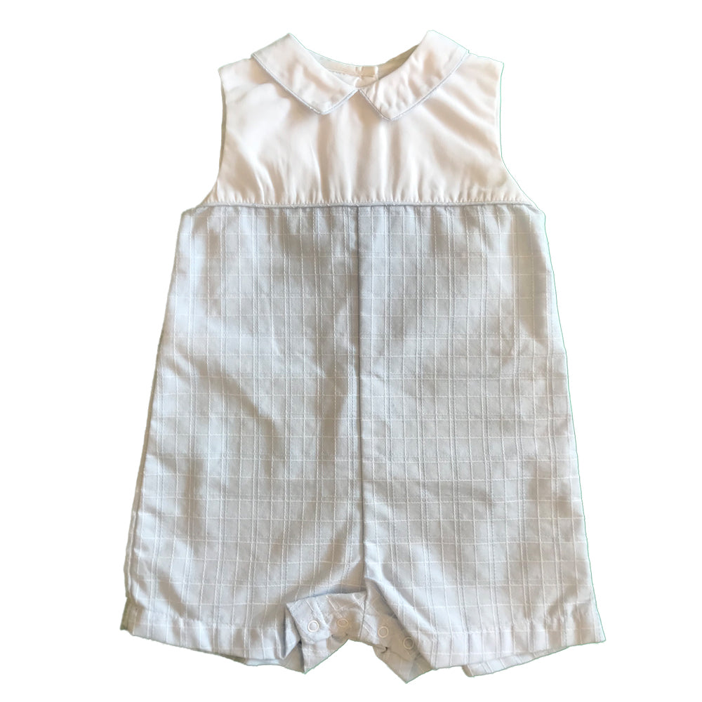 Baby Boys Blue and White Collared Shortall