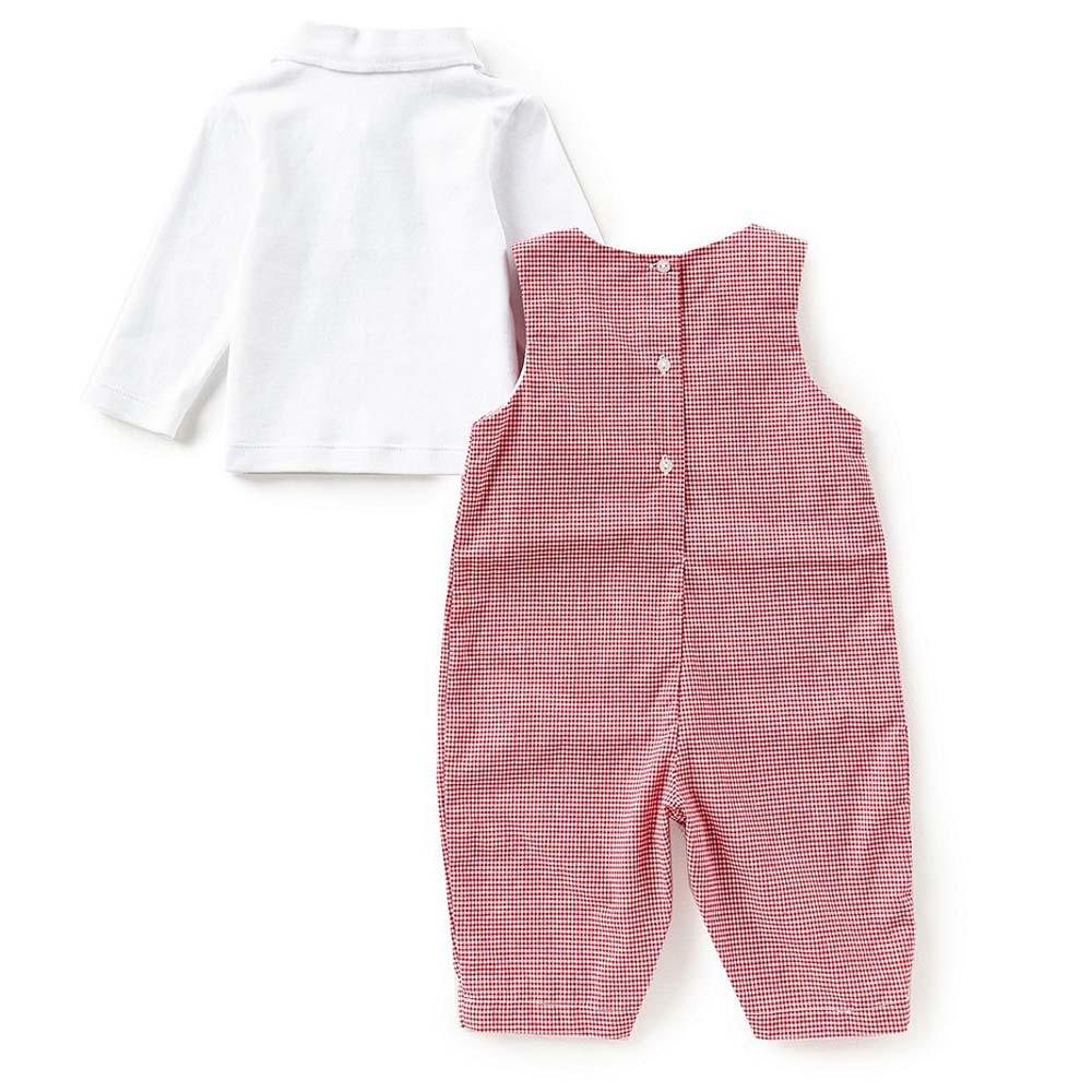 Baby Boys Santa Applique Overall Set