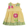 Yellow and Green Gingham Summer Flower  Dress