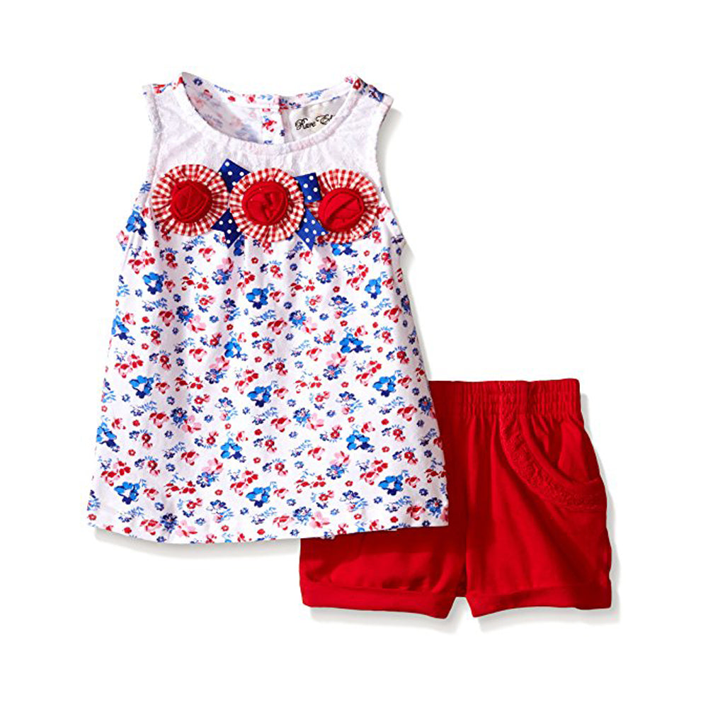 Americana Floral print tank and short set