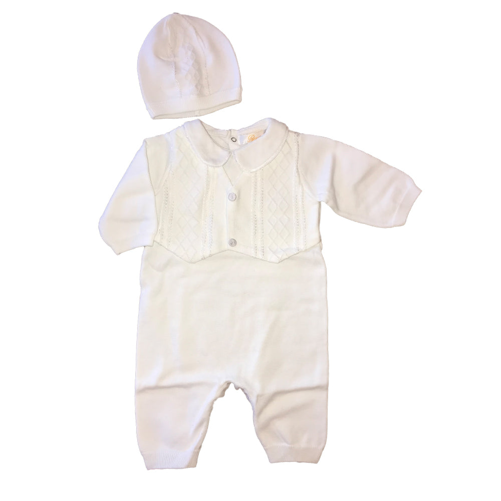 Christening Ivory White Vested Longall with Hat