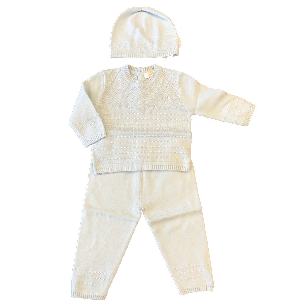 Baby Blue Knit 3 Piece Knit Set