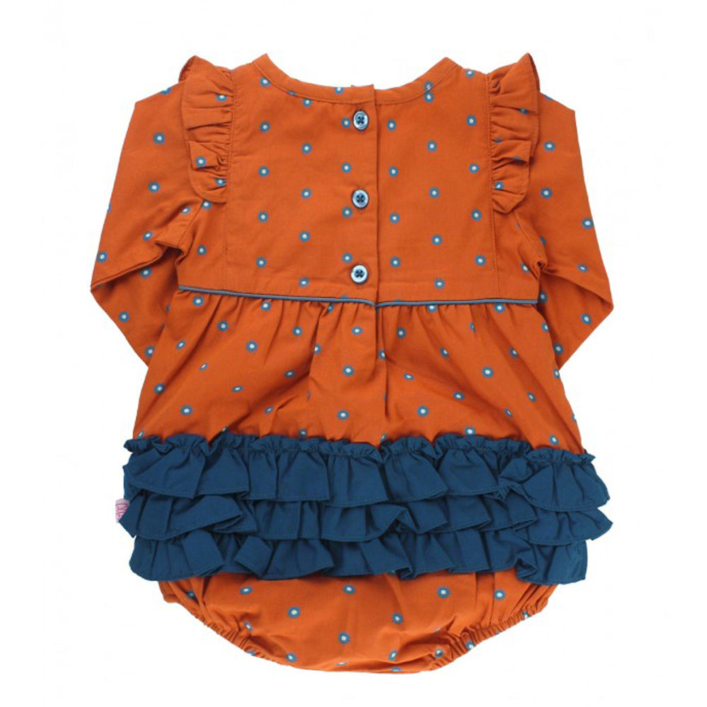 Spiced Clove Ruffled Bubble Romper