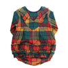 Autumn Rainbow Plaid v-Back Bubble Romper