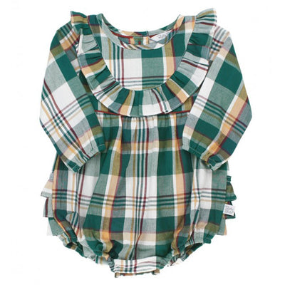 Windsor Plaid Ruffle Bubble Romper