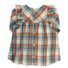 Miller Plaid Flutter Button Back Dress