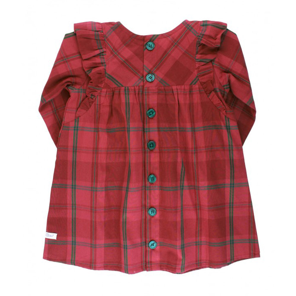Noel Plaid Button Back Dress
