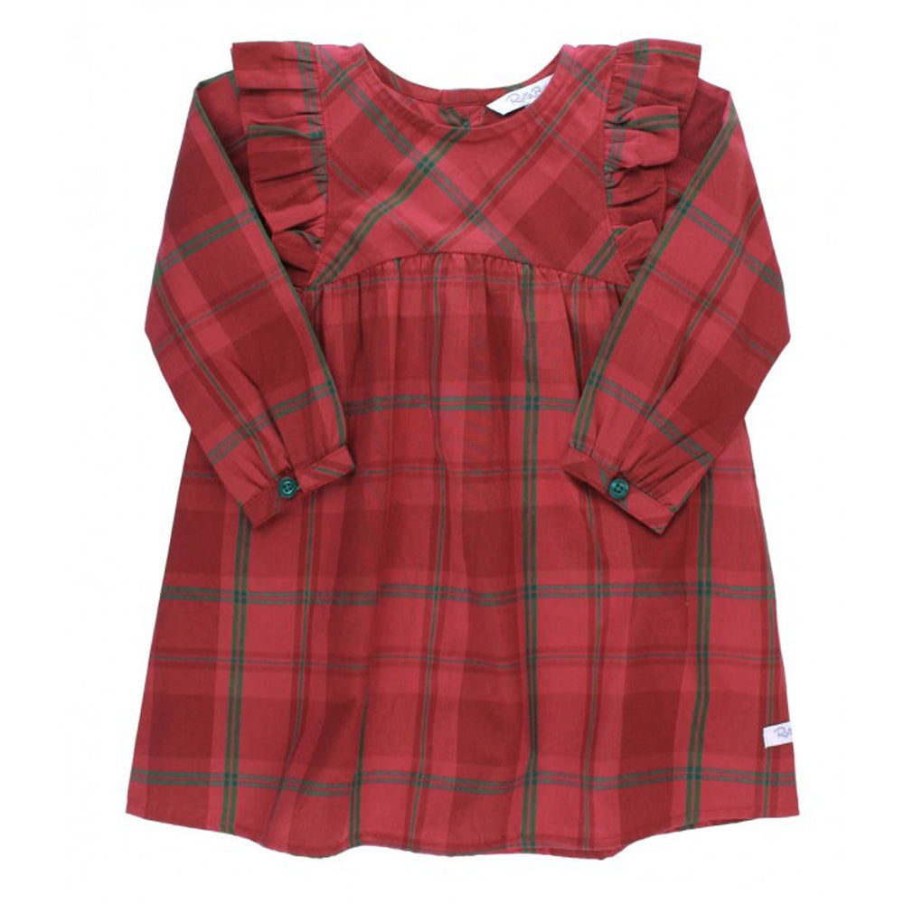 Noel Plaid Button Back Dress