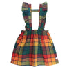 Autumn Rainbow Plaid Ruffle Strap Skirt