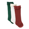 3-Pack Rosewood, Ivory and Evergreen Knee-High Socks