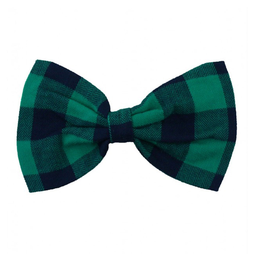 Navy Buffalo Plaid Hair Bow