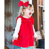 Girls Red Corduroy Hair Bow