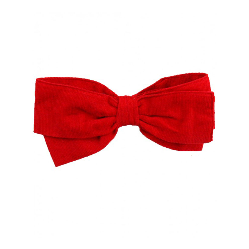 Girls Red Corduroy Hair Bow