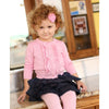 Girls Pink Ruffled Cardigan