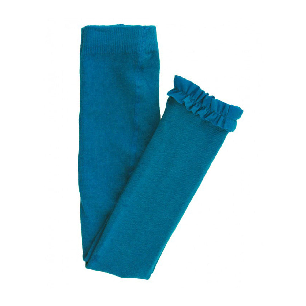 Peacock Blue Footless Ruffle Tights