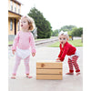 Pink Stripe Footless Ruffle Tights