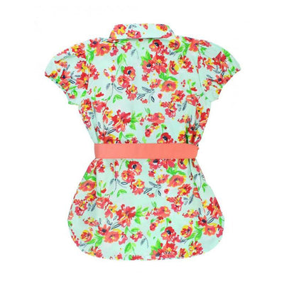 Painted Flowers Shirt Dress