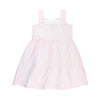 Pink Seersucker Fit & Flare Bow Dress