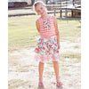 Painted Flowers Mix-Print Skirt