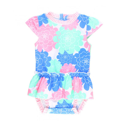 Pastel Petals Peplum One Piece