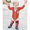 Red Stripe Cardigan Bodysuit