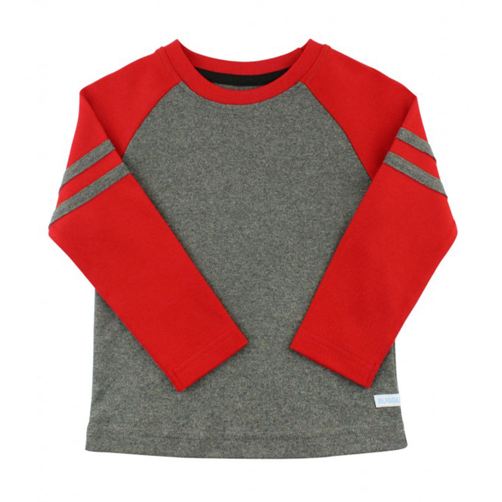 Heather Gray & Red Raglan Tee