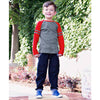 Heather Gray & Red Raglan Tee