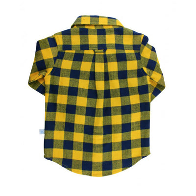 Navy & Mustard Buffalo Plaid Button Down