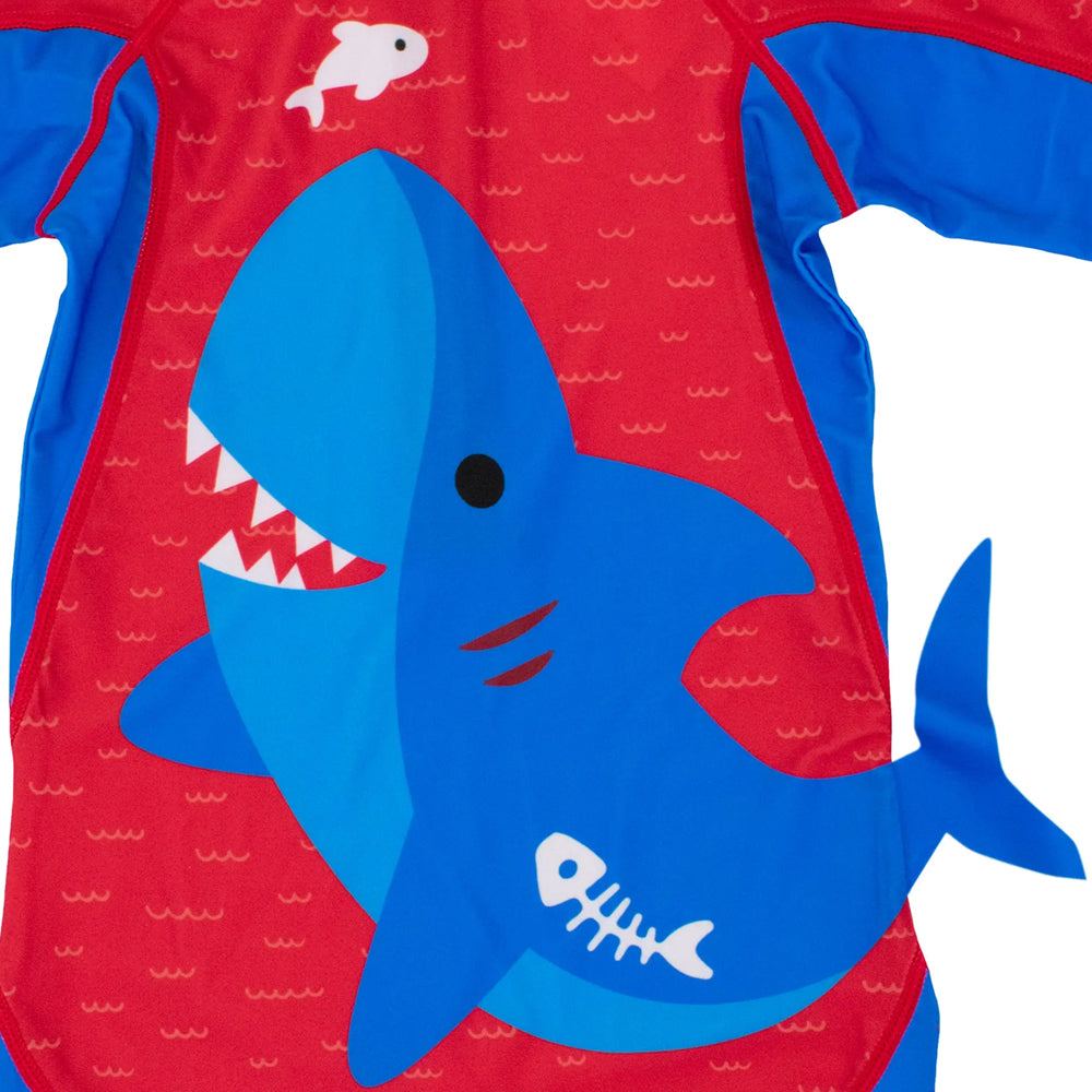 Baby and Toddler Boy Blue Shark One Piece Surf Suit