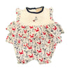 Organic Baby Girls Crab Print French Bubble Romper