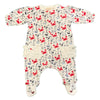 Organic Cotton Baby Girl’s Crab Print Ruffled Footie