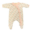 Organic Cotton Baby Girls Feather Print Footie