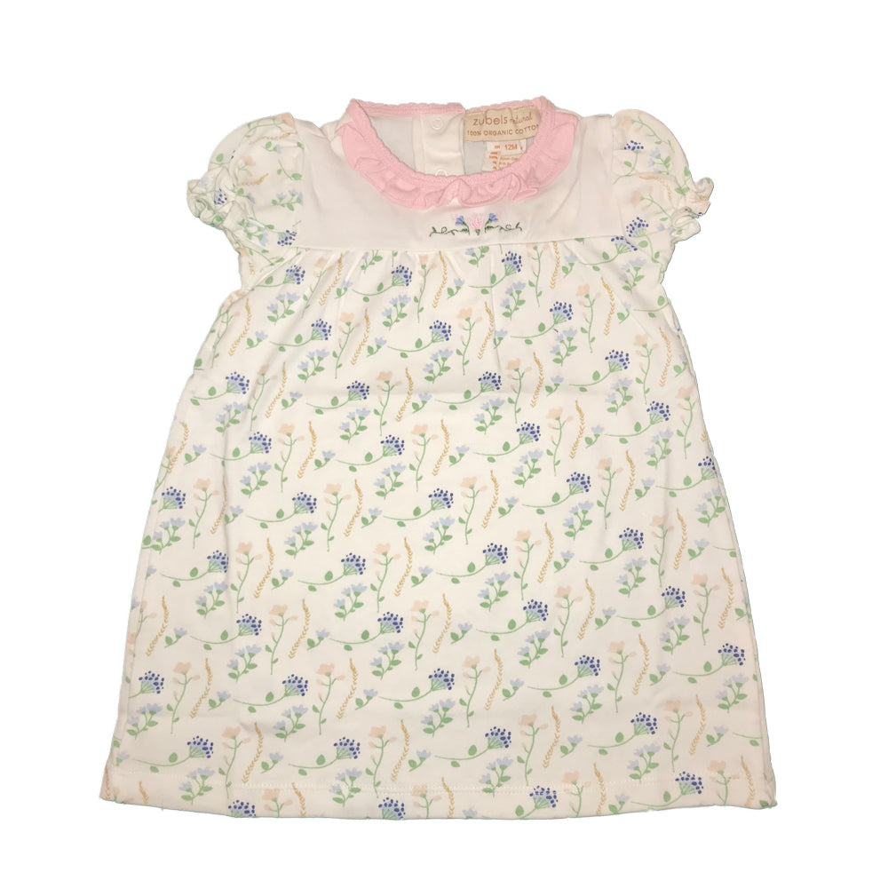 Organic Baby Girls Flower Print Dress and Bloomer Set