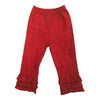 Toddler Girls Red Knit Ruffle Pants