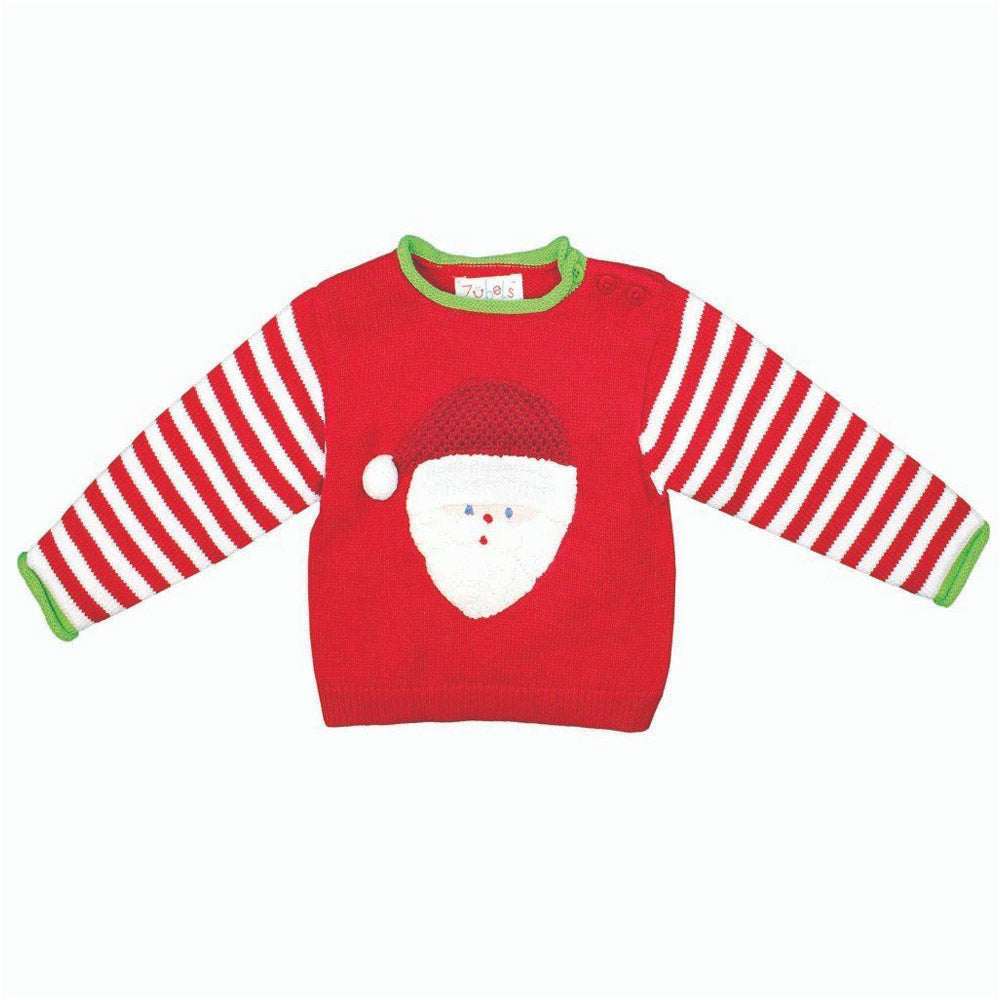 Hand Knit Cotton Santa Sweater