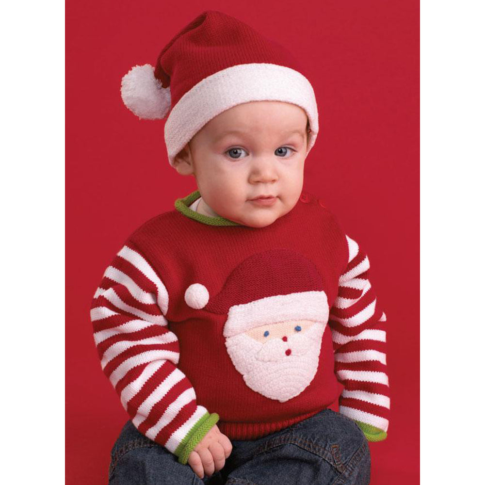 Hand Knit Cotton Santa Sweater